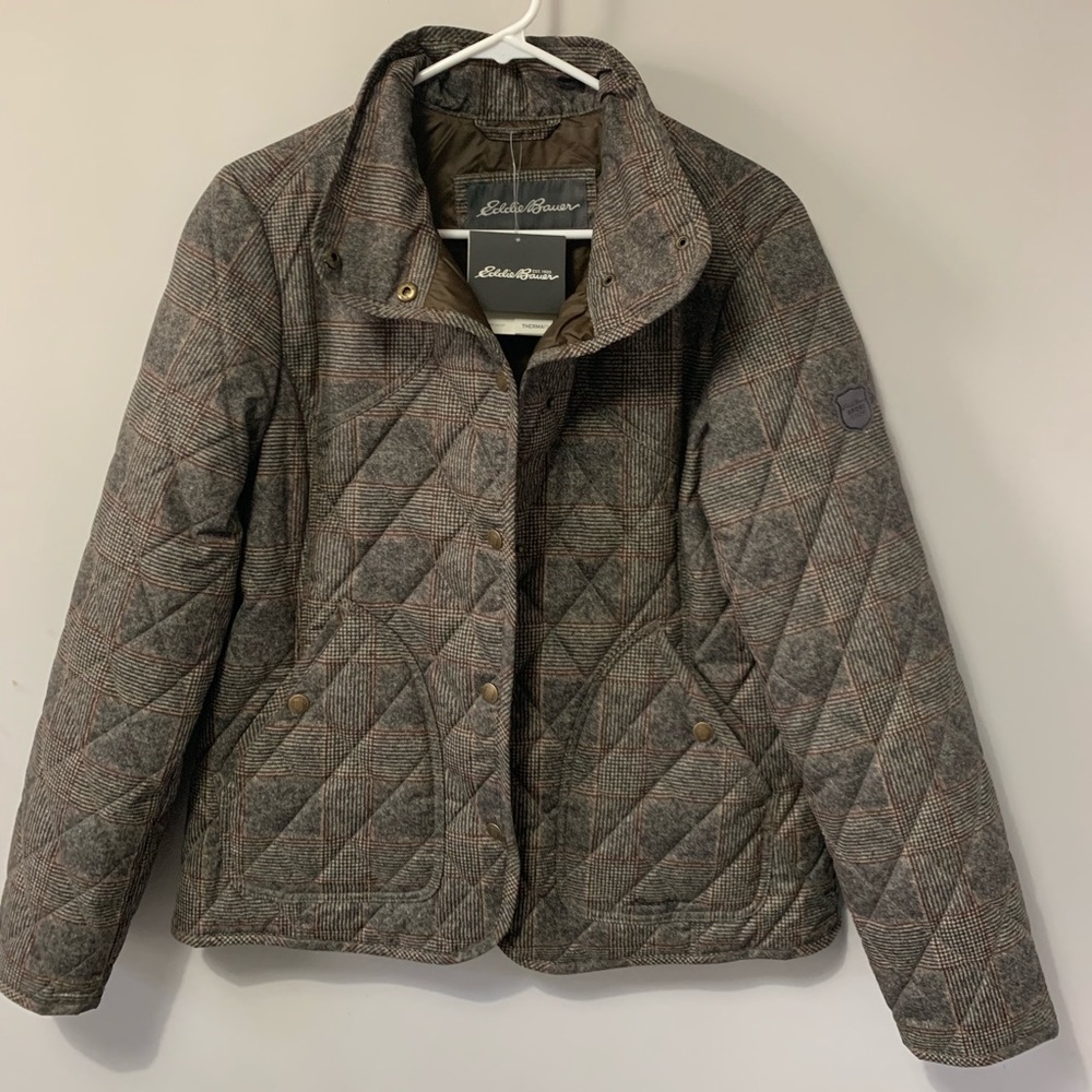 NWT Eddie Bauer Green Plaid Sports-Shop Jacket M